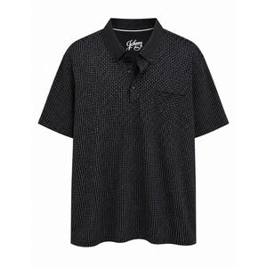 Johnny Bigg Bedford Print Polo Men 4XL Black New Cotton Plus Size Geometric